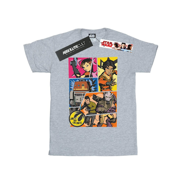 Star Wars Boys Rebels Comic Strip T-Shirt 9-11 år Sports Grey Sports Grey 9-11 Years
