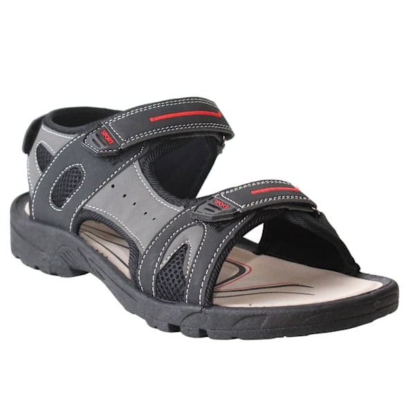 PDQ herr trippel touch fästsportssandaler 11 UK svart/grå Black/Grey 11 UK