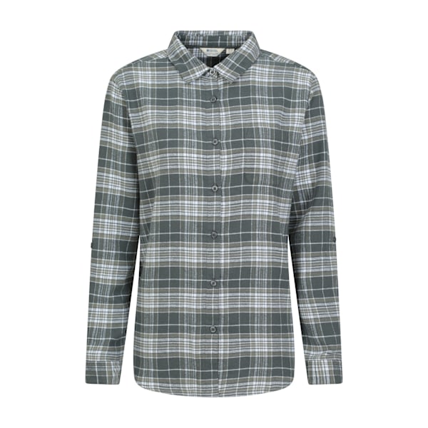 Mountain Warehouse Balsam Borstad Flanell Långskjorta för Kvinnor Dark Green 18 UK