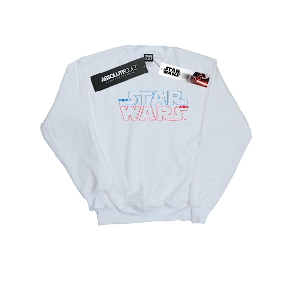 Star Wars Herr Sweatshirt med Ljussabel-logotyp XXL Vit White XXL