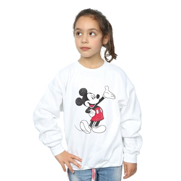 Disney Girls Mickey Mouse Traditionell Wave Sweatshirt 9-11 År White 9-11 Years