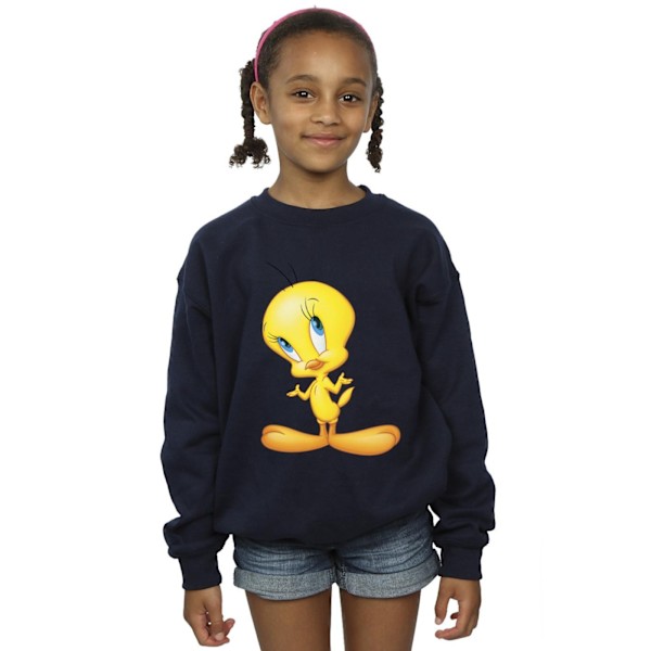 Looney Tunes Girls Tweety Stående Sweatshirt 3-4 År Marinblå Navy Blue 3-4 Years