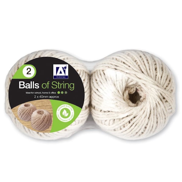 Anker Bomullsboll av Garn (2-pack) One Size Vit White One Size