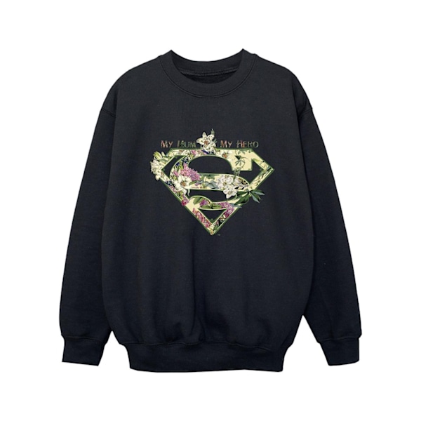 DC Comics Girls Superman My Mum My Hero Sweatshirt 7-8 år Blå Black 7-8 Years