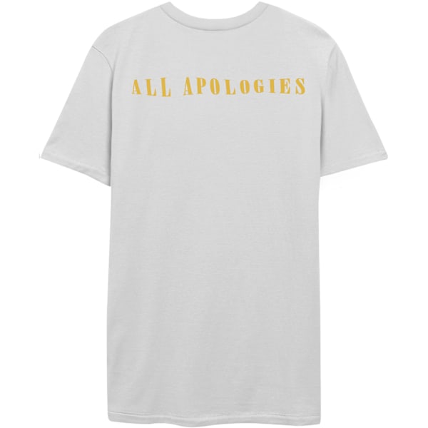 Nirvana Unisex Adult All Apologies Back Print T-Shirt M Vit White M