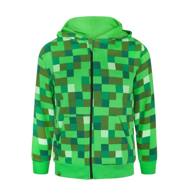 Minecraft hoodie för barn/pojkar Creeper Character år (11-12) Pixel Green Years (11-12)