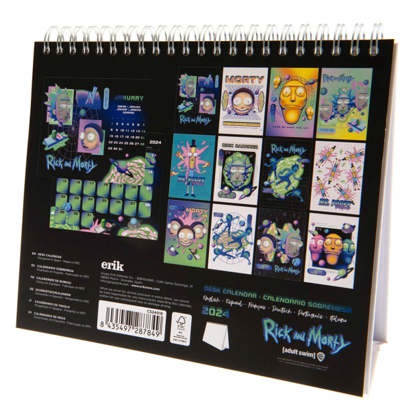 Rick And Morty 2024 Desktop Calendar One Size Flerfärgad Multicoloured One Size