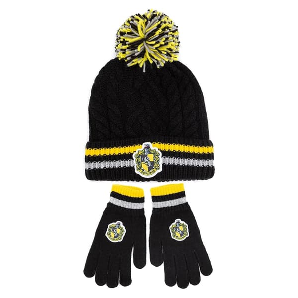 Harry Potter Barn/Barn Hufflepuff Mössa Och Handskar Set En Storlek Black One Size