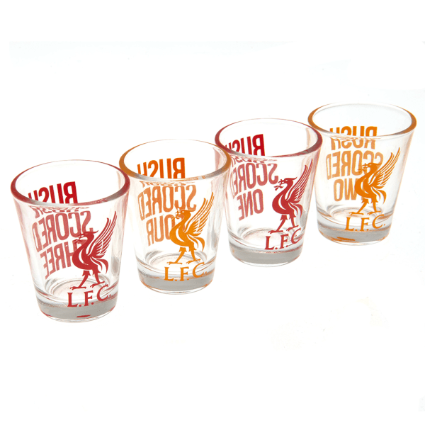 Liverpool FC Crest Shot Glass Set (4-pack) One Size Clear Clear One Size