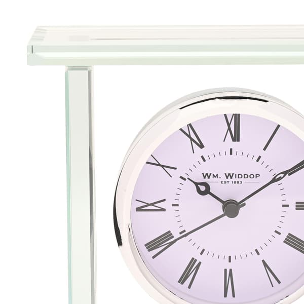 Wm.Widdop Glas Silver Bezel Mantelklocka En Storlek Klar Clear One Size