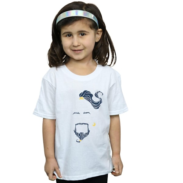 Disney Girls Aladdin Movie Genie Blue Face Bomull T-shirt 5-6 år White 5-6 Years