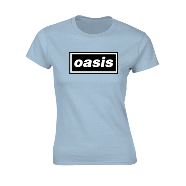 Oasis Dam Decca Logotyp T-shirt Storlek L Ljusblå Light Blue L