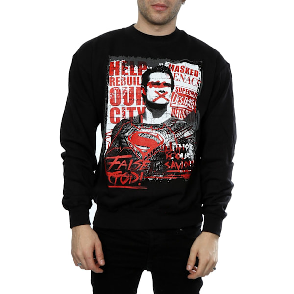 DC Comics Herr Batman v Superman False God Sweatshirt 3XL Svart Black 3XL