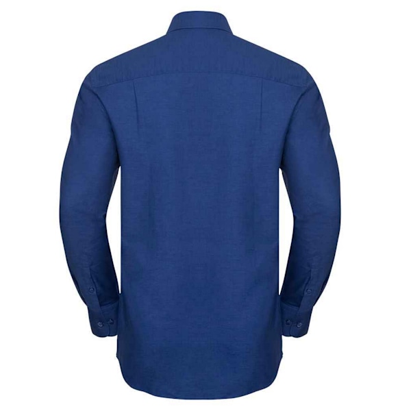 Russell Collection Herr Oxford Lättvårdad Långärmad Skjorta Bright Royal Blue 17.5in