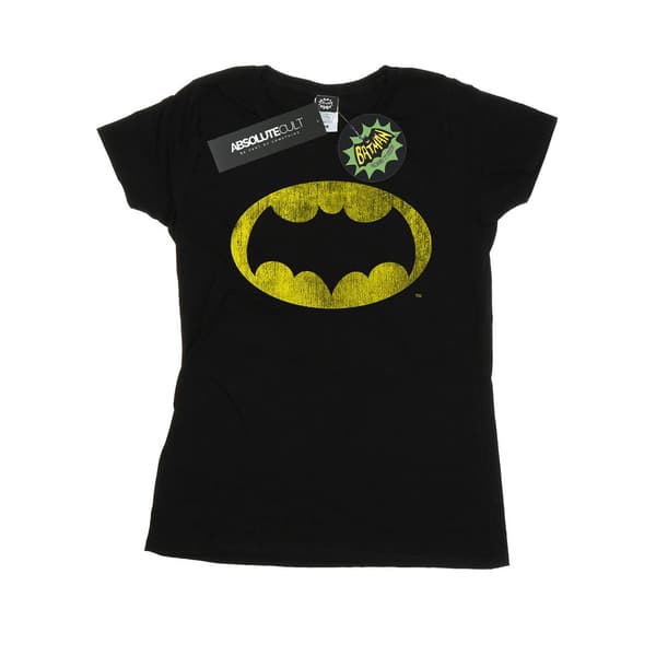 DC Comics Dam/Dam Batman TV-serie Distressed Logo Bomull Black S