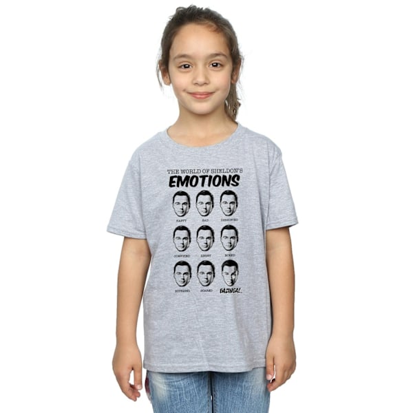 The Big Bang Theory Girls Sheldon Emotions Bomull T-shirt 5-6 år Sports Grey 5-6 Years