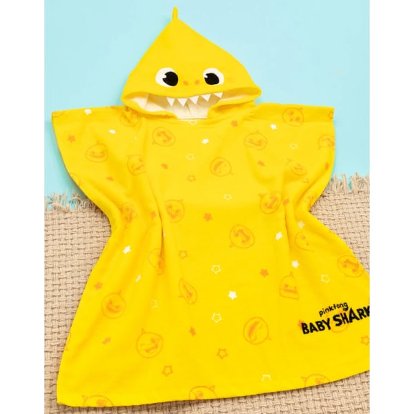 Baby Shark Barn/Barn Repeat Print Hooded Handduk One Size Ye Yellow/White One Size