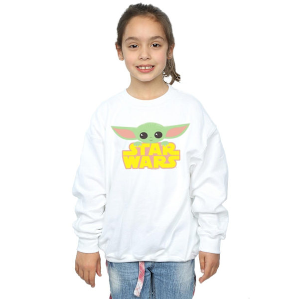Star Wars Girls The Mandalorian The Child And Logo Sweatshirt 9 White 9-11 Years