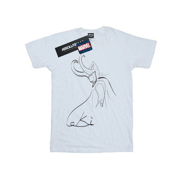 Marvel Dam/Damer Loki Lines Bomull Boyfriend T-Shirt S Vit White S