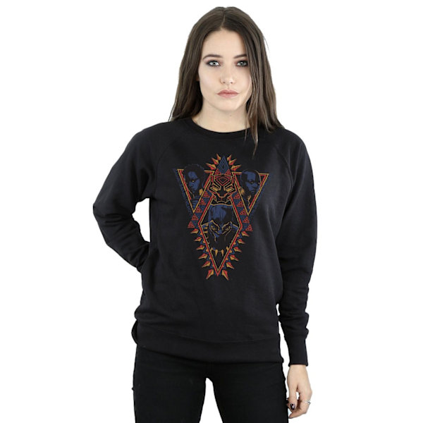 Marvel Womens/Ladies Black Panther Tribal Heads Sweatshirt M Bl Black M