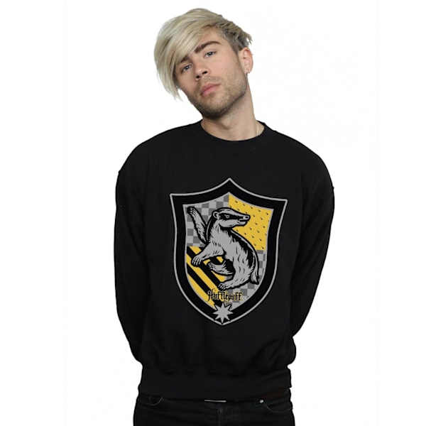 Harry Potter Herr Hufflepuff Crest Flat Sweatshirt M Svart Black M