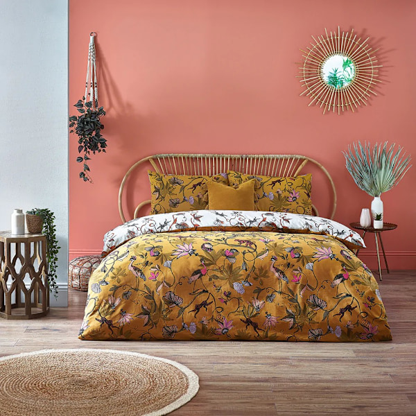 Furn Wildlings Tropiskt Täcke Set Singel Ockra Gul Ochre Yellow Single