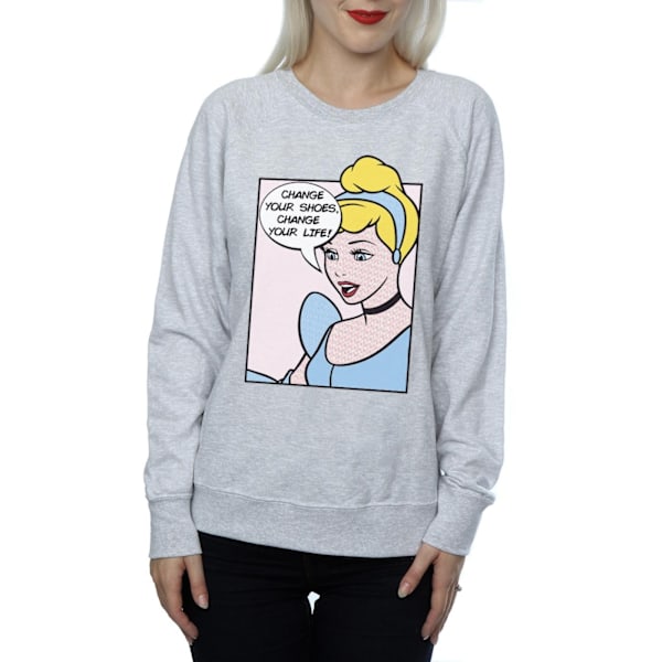 Disney Princess Dam/Damer Askungen Pop Art Sweatshirt L H Heather Grey L