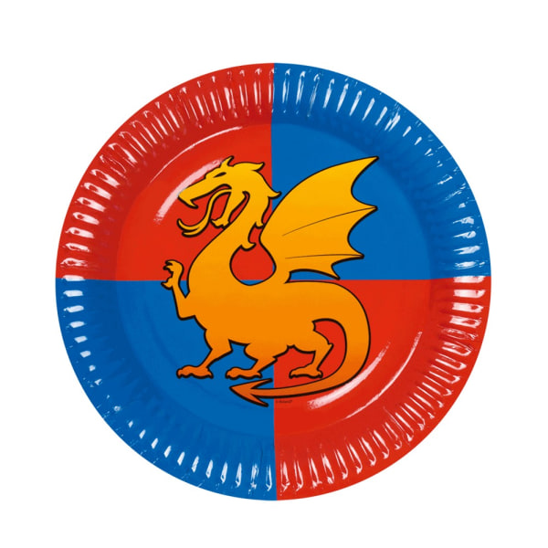 Boland Dragon Party Plates (6-pack) One Size Blå/Röd/Orange Blue/Red/Orange One Size