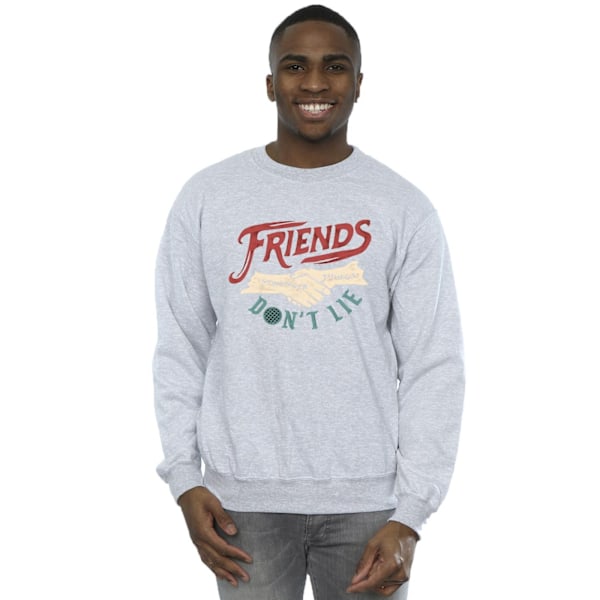 Netflix Mens Stranger Things Friends Don´t Lie Hands Sweatshirt Sports Grey XXL