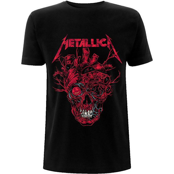 Metallica Unisex Vuxen Hjärta Dödskalle T-shirt M Svart/Röd Black/Red M