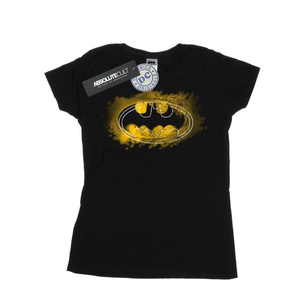 DC Comics Dam/Kvinna Batman Spray Logo Bomull T-shirt L Svart Black L