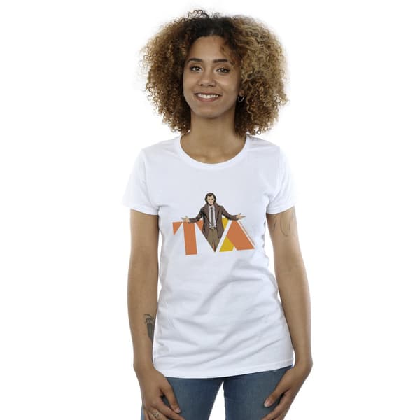 Marvel Dam/Kvinnor Loki TVA Pose T-shirt i bomull S Vit White S