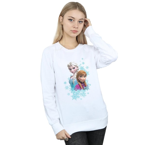 Disney Dam/Damer Frozen Elsa Och Anna Systrar Sweatshirt XL White XL