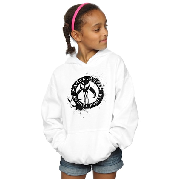 Star Wars Girls The Mandalorian Bounty Hunter Splatter Skull Ho White 12-13 Years