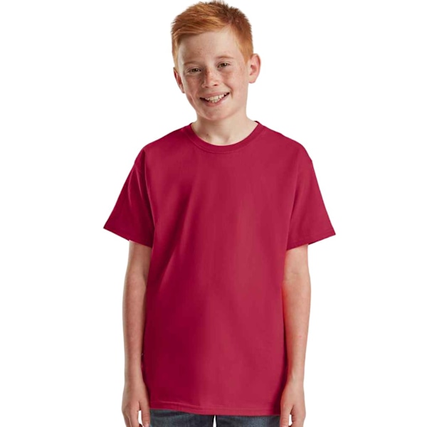 Fruit of the Loom Barn/Barn Iconic 195 Plain T-Shirt 9-11 Cranberry 9-11 Years