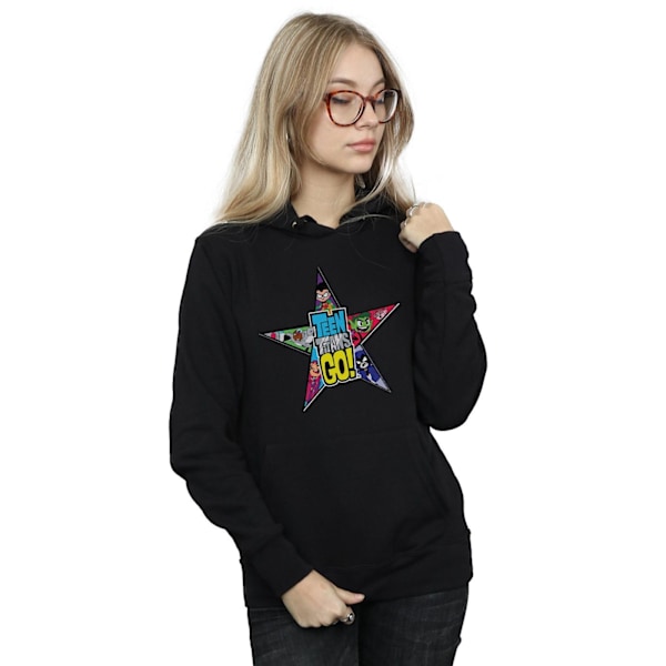 DC Comics Dam/Kvinnor Teen Titans Go Star Logo Hoodie XXL Svart Black XXL