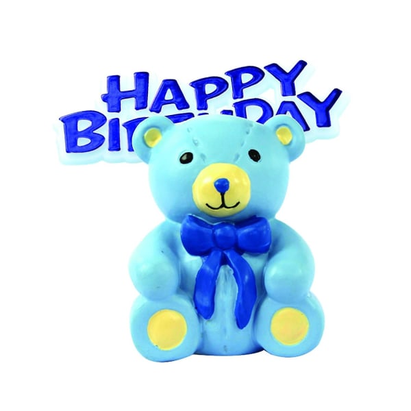 Anniversary House Grattis på födelsedagen Teddy Bear Cake Dekoration Topp Blue One Size