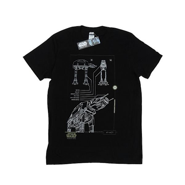 Star Wars Rogue One AT-ACT T-shirt för män, M, svart Black M