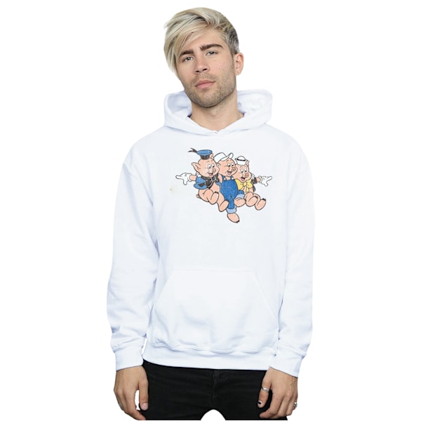 Disney Herr Tre Små Grisar Jump Hoodie 5XL Vit White 5XL