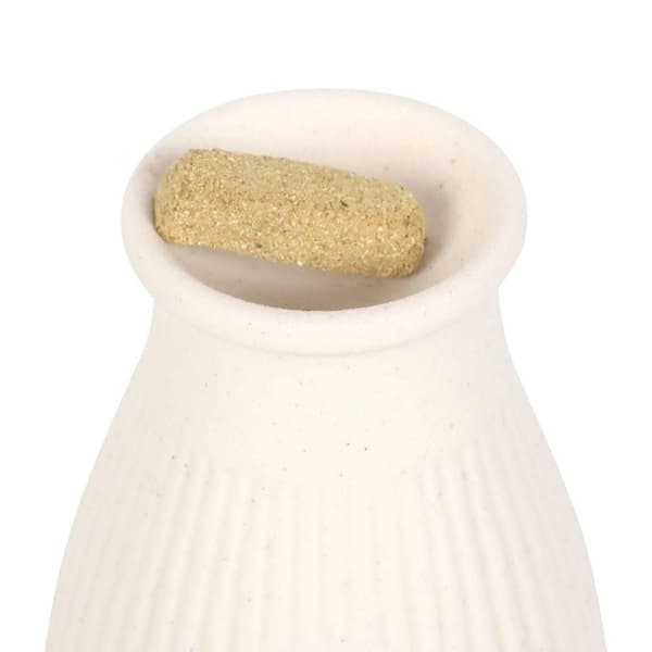 Something Different Greige Ribbad Rökelsehållare One Size Vit White One Size