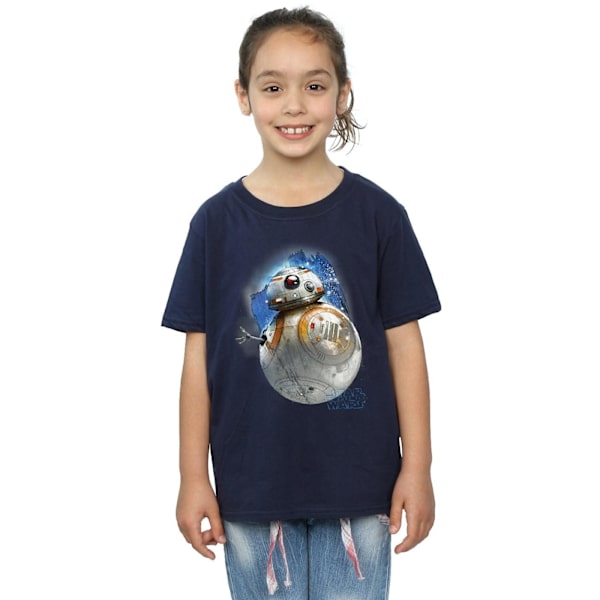 Star Wars: The Last Jedi T-shirt för flickor med BB-8, borstad, 9-11 år Navy Blue 9-11 Years