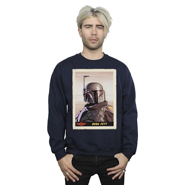 Star Wars Herr The Mandalorian Boba Fett Sweatshirt XL Marinblå Navy Blue XL