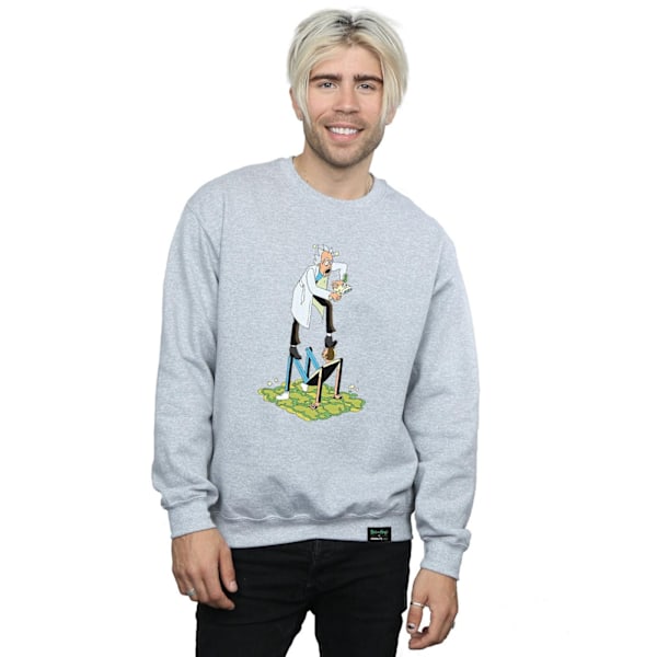 Rick And Morty Herr Styliserade Karaktärer Sweatshirt M Sports Grå Sports Grey M