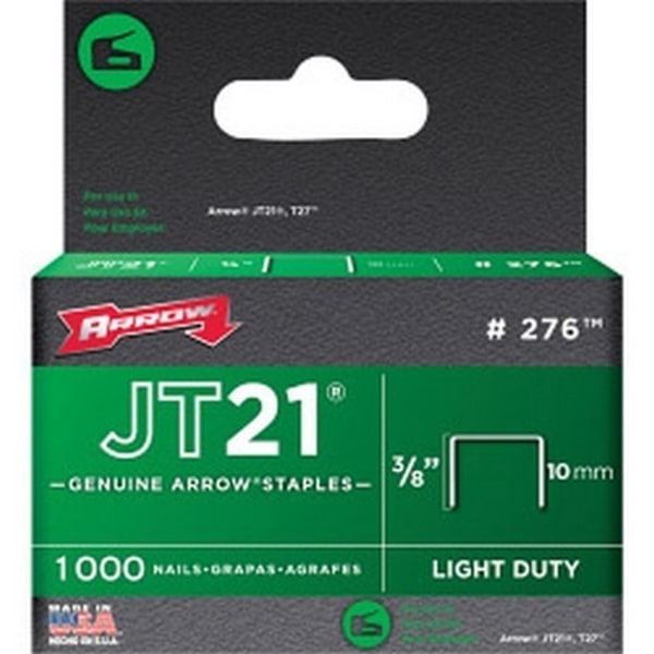 Arrow JT21 T27 klammer (förpackning med 1000) 10 mm x 9,5 mm Silver Silver 10mm x 9.5mm