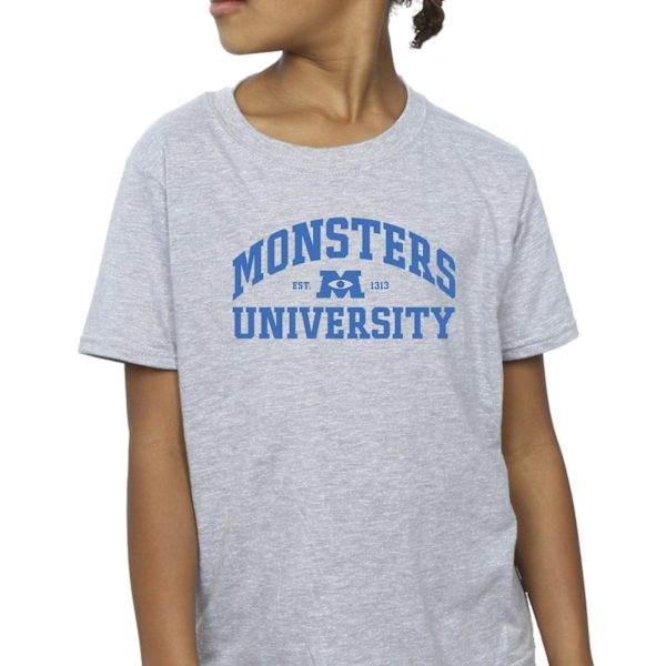 Disney Girls Monsters University Logo Bomull T-shirt 12-13 År Sports Grey 12-13 Years