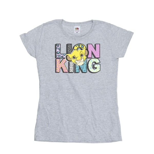 Disney Dam/Kvinnor Lejonkungen Mönsterlogotyp Bomull T-shirt Sports Grey M