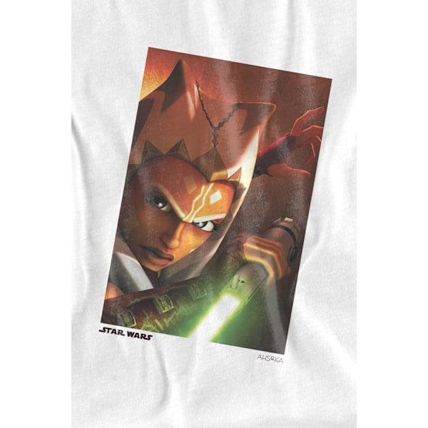 Ahsoka Barn/Flickor Panel T-shirt 12-13 År Vit White 12-13 Years