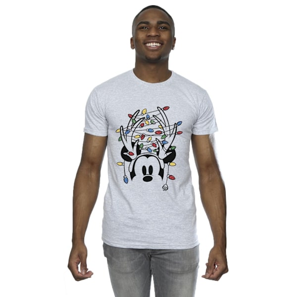 Disney Herr Mickey Mouse Jul Huvudlampor T-shirt 4XL Spor Sports Grey 4XL