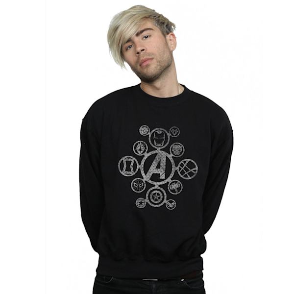 Marvel Herr Avengers Infinity War Distressed Metal Icons Sweatshirt Black M