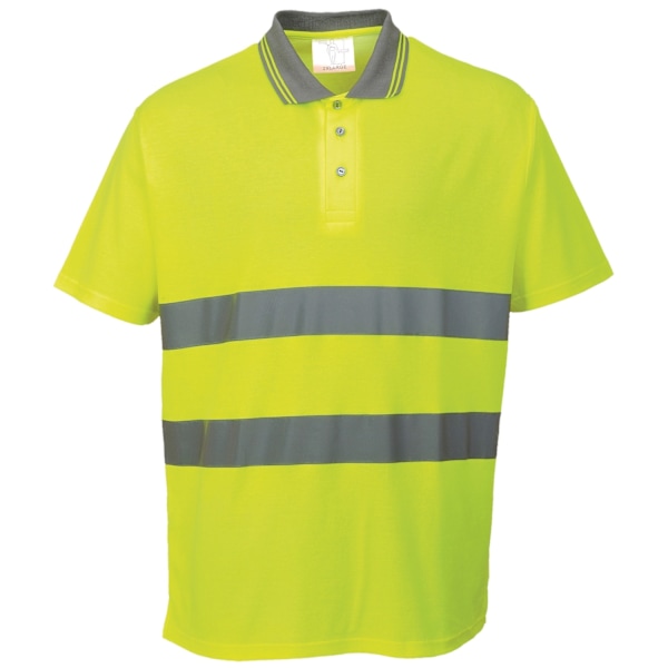 Portwest Cotton Comfort Reflective Safety Short Sleeve Polo Shi Yellow M